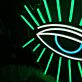 Abstraktes Auge LED Neonschild als moderne Wanddekoration für Wohnzimmer Schlafzimmer und kreative Räume