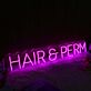 HAIR & PERM LED-Neonschild für Friseursalon