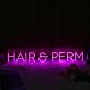 HAIR & PERM LED-Neonschild für Friseursalon
