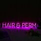 HAIR & PERM LED-Neonschild für Friseursalon