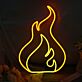 Flammenform LED Neonschild Abstraktes Feuer Motiv Neon Wandlicht