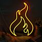 Flammenform LED Neonschild Abstraktes Feuer Motiv Neon Wandlicht