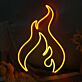 Flammenform LED Neonschild Abstraktes Feuer Motiv Neon Wandlicht
