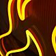 Flammenform LED Neonschild Abstraktes Feuer Motiv Neon Wandlicht