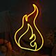 Flammenform LED Neonschild Abstraktes Feuer Motiv Neon Wandlicht