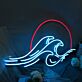 Wellen LED Neonschild mit Sonnenuntergang Modernes Neon Wandlicht