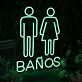 LED Neonschild WC Symbol Herren und Damen Neon Wandlicht für Bar Restaurant oder Café