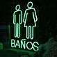 LED Neonschild WC Symbol Herren und Damen Neon Wandlicht für Bar Restaurant oder Café