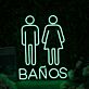 LED Neonschild WC Symbol Herren und Damen Neon Wandlicht für Bar Restaurant oder Café