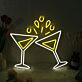 zwei Cocktailgläser LED-Neonschild für Bar Party