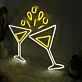 zwei Cocktailgläser LED-Neonschild für Bar Party