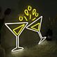 zwei Cocktailgläser LED-Neonschild für Bar Party
