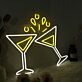 zwei Cocktailgläser LED-Neonschild für Bar Party