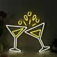 zwei Cocktailgläser LED-Neonschild für Bar Party