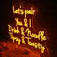 Let's pair You & I Drink & Noodle Tipsy & Toasty LED-Neonschild für Bar und Restaurant