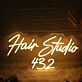 Hair Studio 432 LED-Neonschild für Friseursalon