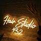 Hair Studio 432 LED-Neonschild für Friseursalon