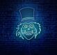 Neon Monster Kopf mit Zylinder LED Neonschild
