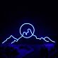 Mond und Berge LED Neonschild Minimalistisches Neon Wandlicht