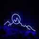 Mond und Berge LED Neonschild Minimalistisches Neon Wandlicht