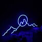 Mond und Berge LED Neonschild Minimalistisches Neon Wandlicht