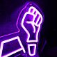 FORSA LED Neonschild mit Faust Symbol Neon Wandlicht für Studio Büro oder moderne Räume