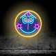 Smiley Gesicht mit Brille LED-Neonschild Bar Wohnzimmer