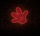 Comic-Hand mit drei ausgestreckten Fingern LED-Neonschild Gaming Wohnzimmer