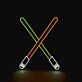 Gekreuzte Lichtschwerter LED-Neonschild für Gamingzimmer und Bar