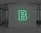 Großbuchstabe B LED Neonschild für Büro und Arbeitsplatz