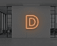 D LED-Neonschild als moderne Wanddekoration