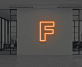 Buchstabe F LED Neonschild für Büro und Arbeitsplatz