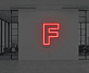 Buchstabe F LED Neonschild für Büro und Arbeitsplatz