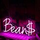 Bean$ LED Neonschild für Café und Coffee Shop