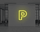 P LED-Neonschild als moderne Wanddekoration