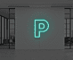 P LED-Neonschild als moderne Wanddekoration