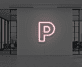 P LED-Neonschild als moderne Wanddekoration