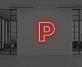 P LED-Neonschild als moderne Wanddekoration