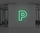 P LED-Neonschild als moderne Wanddekoration