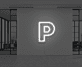 P LED-Neonschild als moderne Wanddekoration