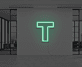 Buchstabe T LED-Neonschild für Büro Arbeitsplatz