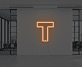Buchstabe T LED-Neonschild für Büro Arbeitsplatz