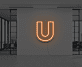 Buchstabe U LED Neonschild für Büro und Empfangsbereich