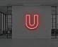 Buchstabe U LED Neonschild für Büro und Empfangsbereich