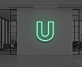 Buchstabe U LED Neonschild für Büro und Empfangsbereich