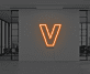 Buchstabe V LED Neonschild für Büro und Empfangsbereich
