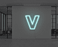 Buchstabe V LED Neonschild für Büro und Empfangsbereich