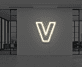 Buchstabe V LED Neonschild für Büro und Empfangsbereich