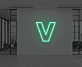 Buchstabe V LED Neonschild für Büro und Empfangsbereich