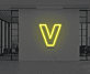 Buchstabe V LED Neonschild für Büro und Empfangsbereich